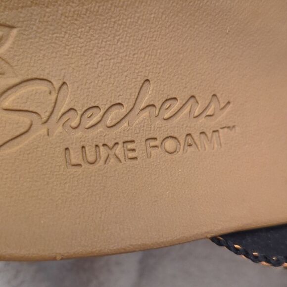 Skechers Luxe Foam Multi-Color Wedge Heel Sandals Slides Women's sz 10 - Picture 7 of 9